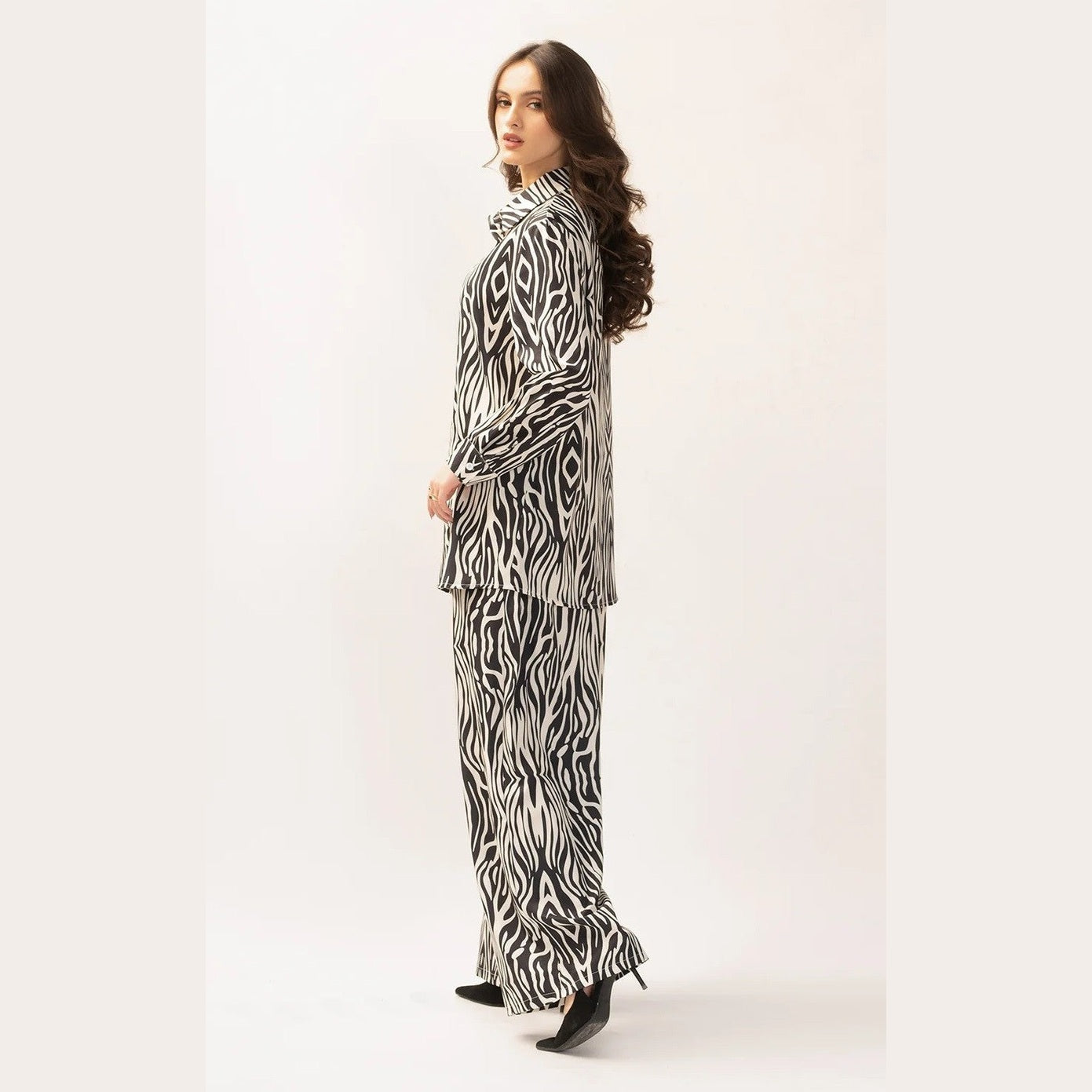 Zebra Print Korean BSY Classic Co-Ord Set For Women