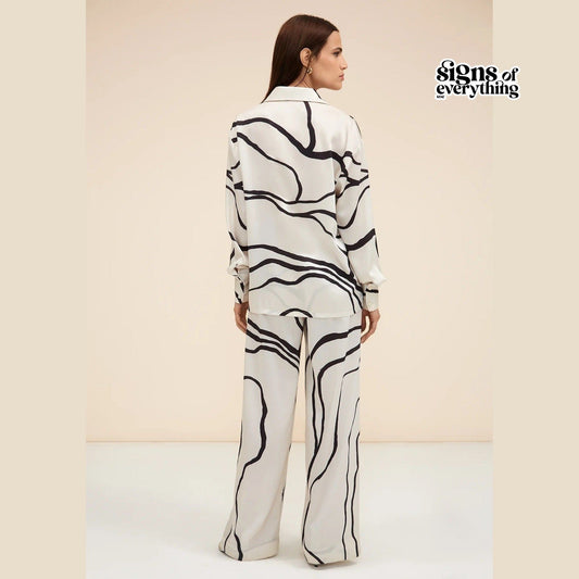 Black And White Organza Silk Premium Co-Ord Set